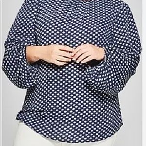 AVA & VIV, navy & cream dot blouse
